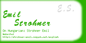 emil strohner business card